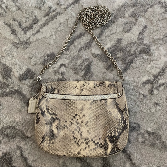 Coach Snakeskin Leather Crossbody Chain Bag - Picture 4 of 6